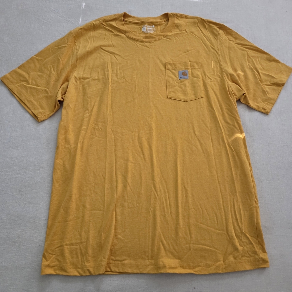 Carhartt Men's Mustard Yellow/Gold Pocket T-Shirt XL Tall